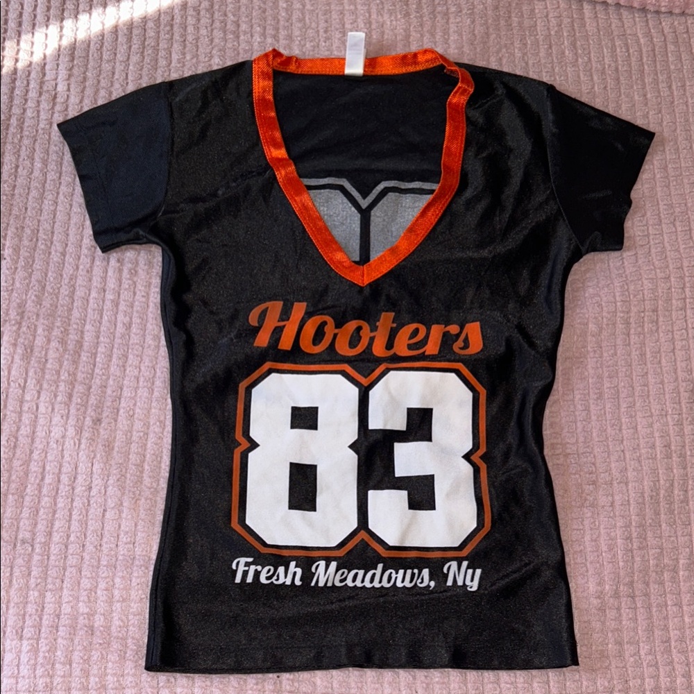 Hooters Black and Orange V-Neck Jersey